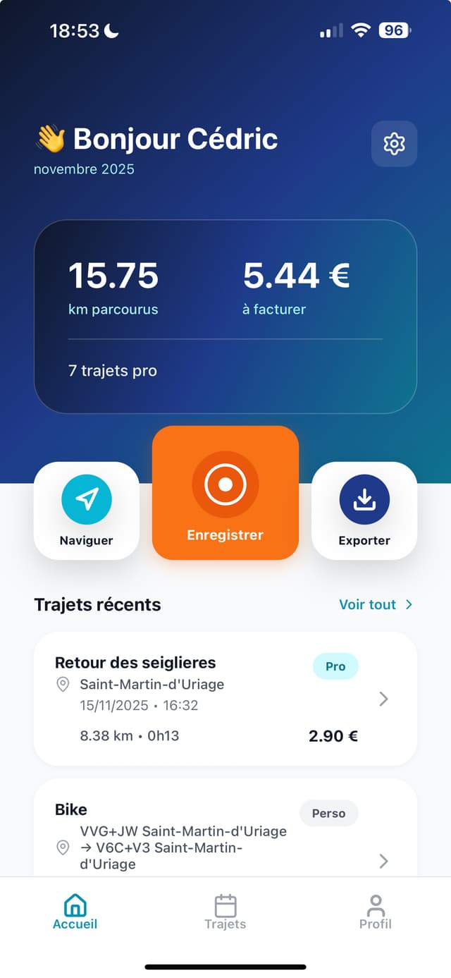 Velvio App - Écran d'accueil